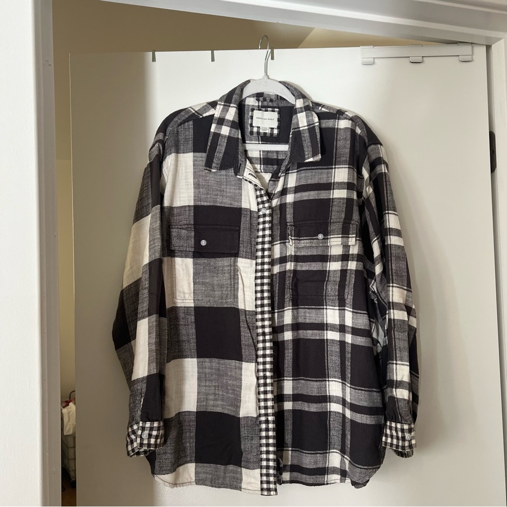 American Eagle Flannel Shirt Size XL Navy